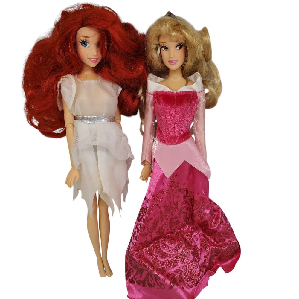Vintage Disney Store Ariel Little Mermaid Sleeping Beauty Dolls